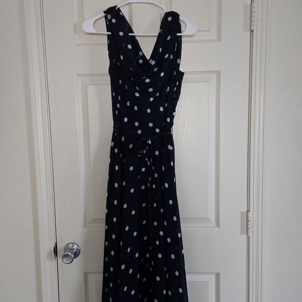 Elegant Black Polka Dot Dress